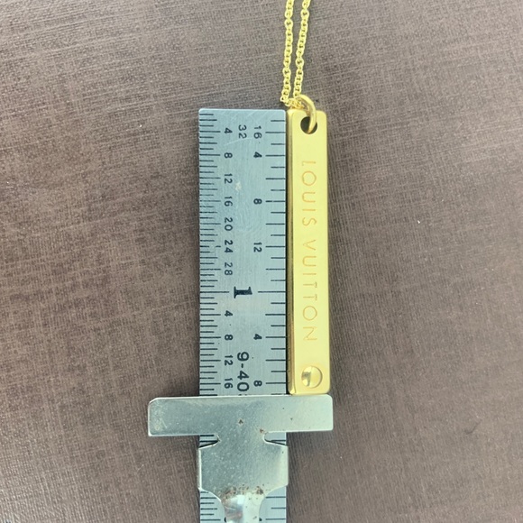 LOUIS VUITTON Bar Charm Necklace 16” or 18” Chain - Picture 9 of 11